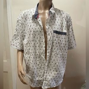 Faze 1 Men's Pineapple Button Down Shirt - White Brown Green